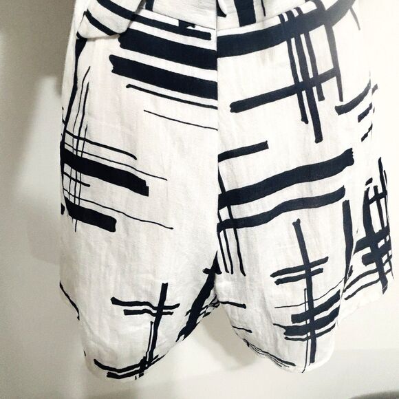 Akira Chicago Romper Sz Large Navy White Cutout Back Layered Short Sleeve - Picture 7 of 12